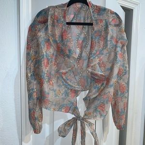 NWOT Gold embroider Shawl